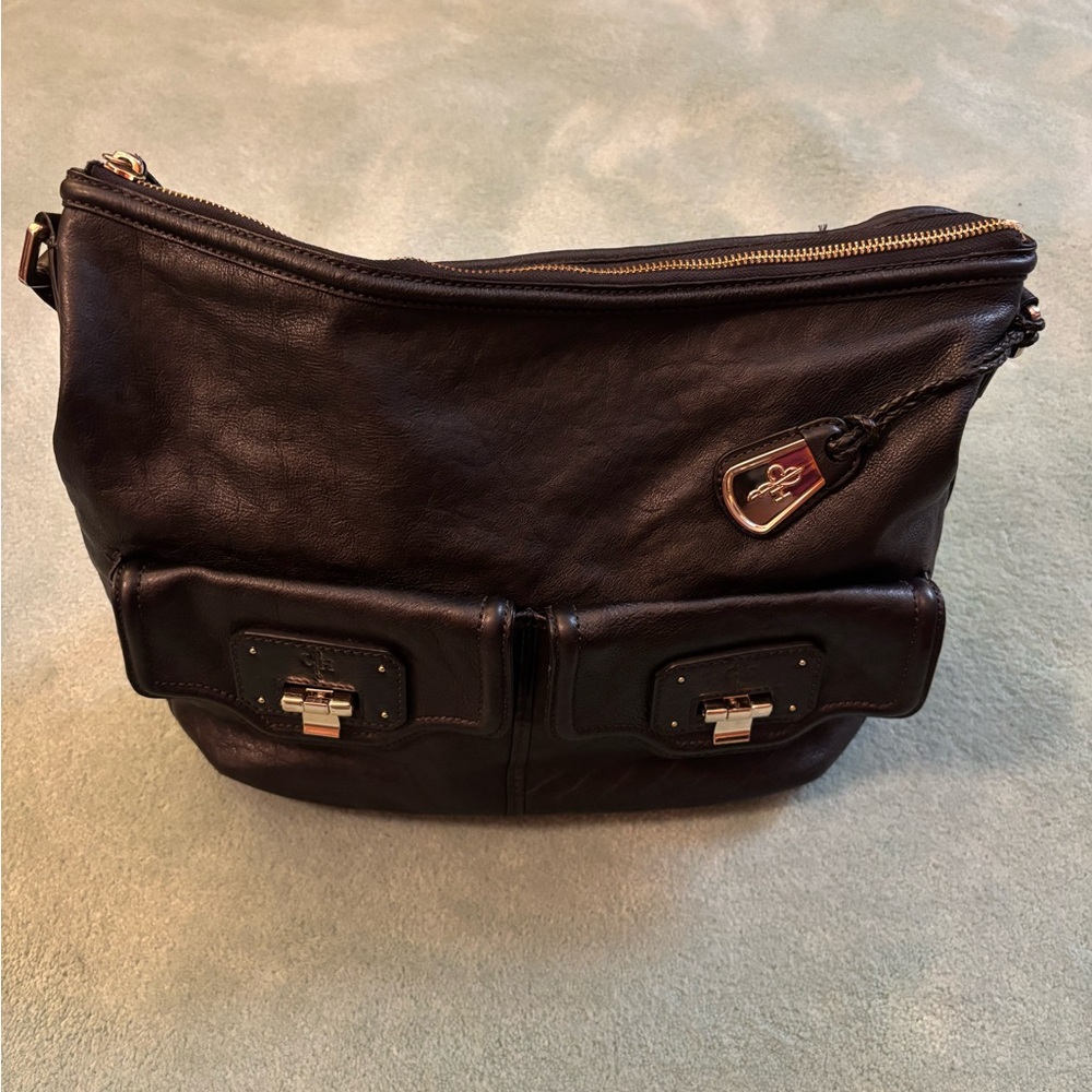 Cole Haan Black Leather Bag with Pink Lining
